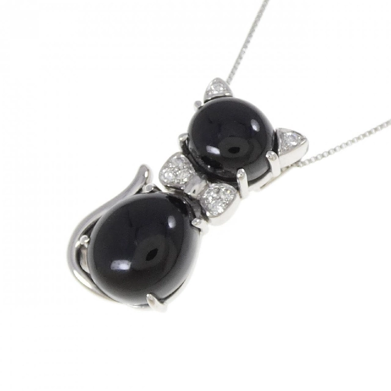 K18WG Dây chuyền Onyx Mèo - Hàng hiệu Chính hãng 859430