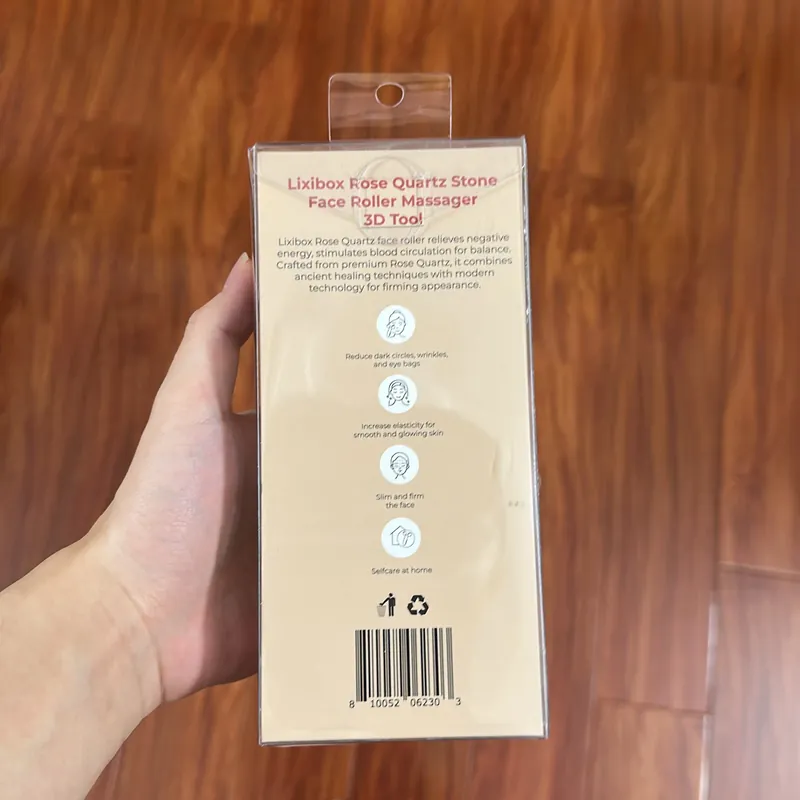 Thanh Lăn Massage Mặt Đá Thạch Anh Hồng Lixibox Rose Quartz Stone Face Roller Massager 3D 595658