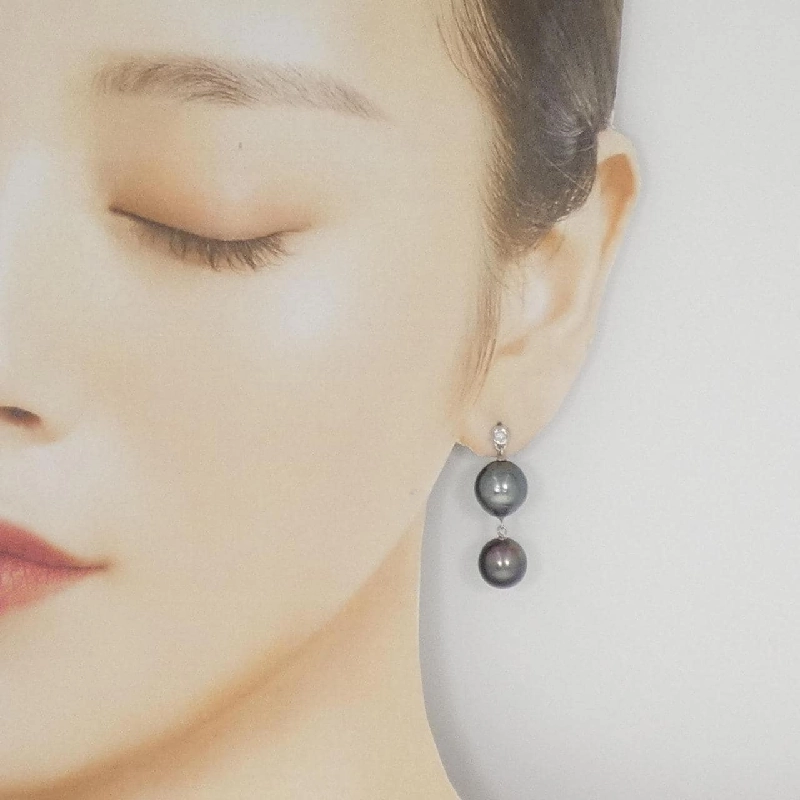 K14WG Bông tai ngọc trai đen - Hàng hiệu Authentic 869351