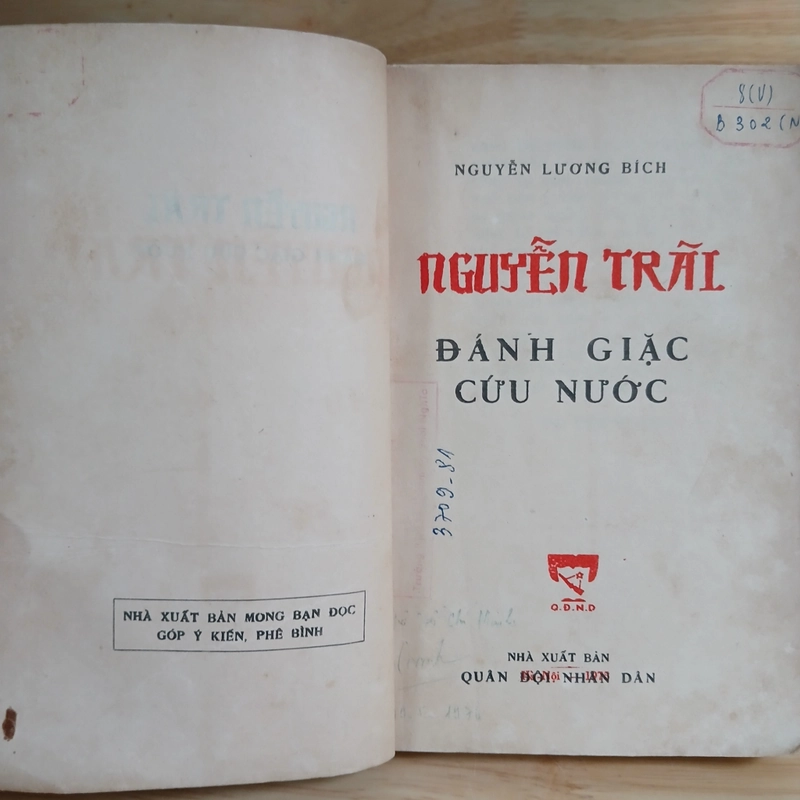 NGUYỄN TRÃI Đánh Giặc Cứu Nước (Xb 1975) - Nguyễn Lương Bích 504940
