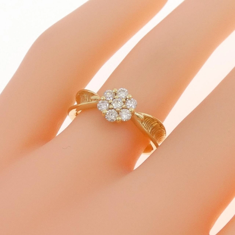 Nhẫn kim cương hoa K18YG 0.31CT 667448