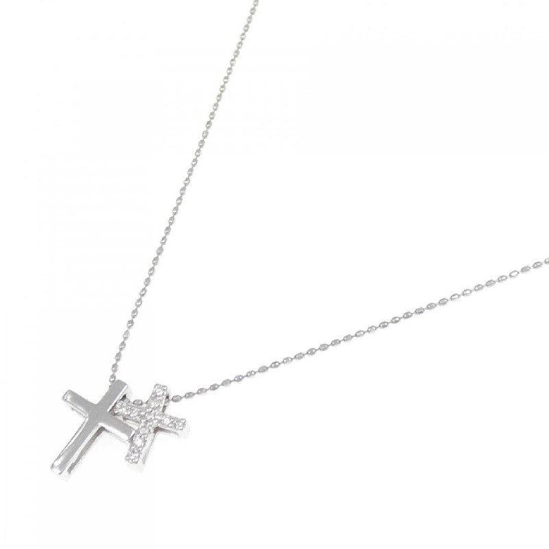 K18WG Dây chuyền kim cương chéo 0.05CT - Hàng hiệu Chính hãng 863406