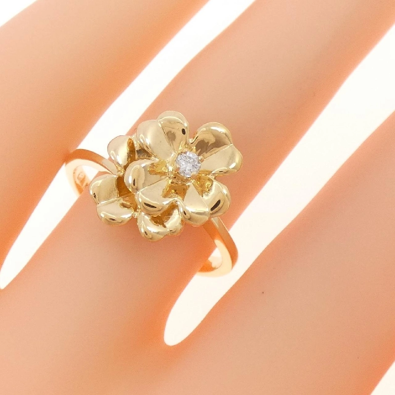 Nhẫn kim cương K18YG hoa 671630