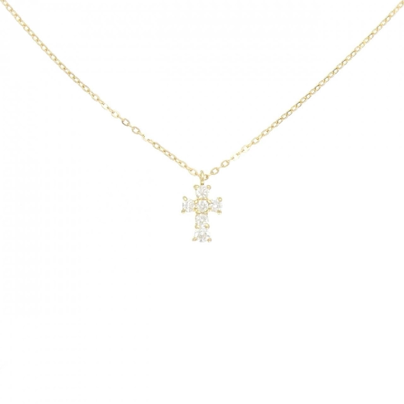 K18YG Dây chuyền kim cương chéo 0.12CT - Hàng hiệu chính hãng 862250