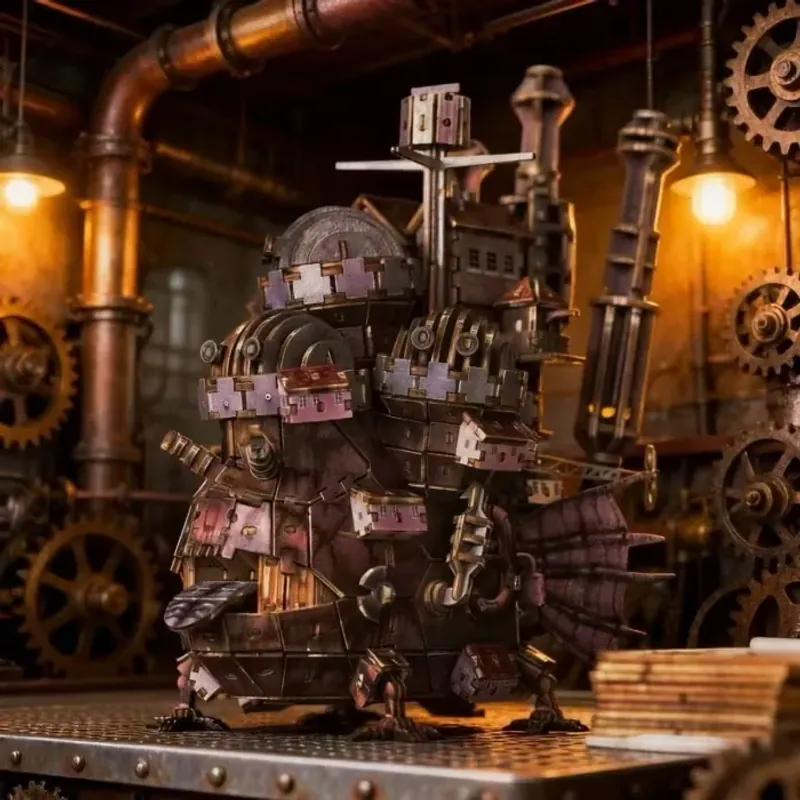 ※Mô hình lắp ráp gỗ Miyazaki Hayao trong phim Howl's Moving Castle, đồ trang trí 779788