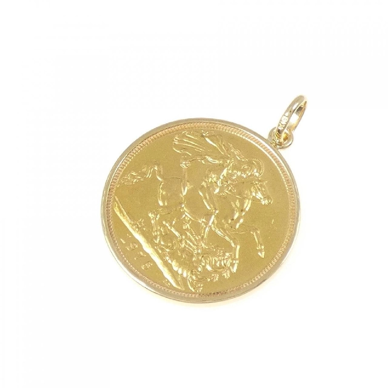 K18YG(枠) Đồng xu mặt dây chuyền - Hàng hiệu Authentic 869233