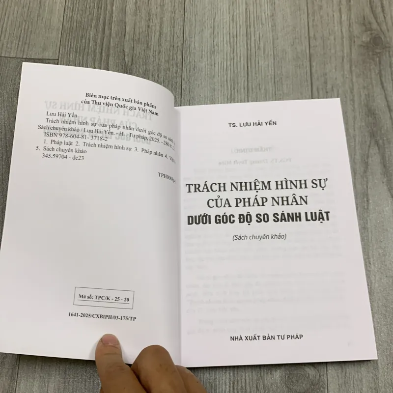 Trách nhiệm hình sự của pháp nhân dưới góc độ so sánh luật.  747249