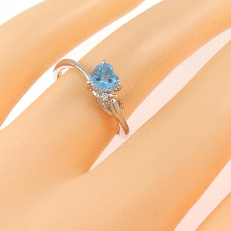 Nhẫn Blue Topaz Hình Trái Tim K14WG - Hàng hiệu Chính hãng 848706
