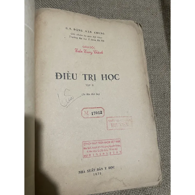 Điều trị học - sách y - 350 trang- khổ lớn -  GS ĐẶNG VĂN CHUNG  731095