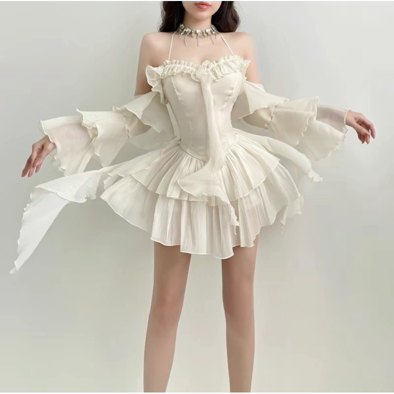 (CÓ ẢNH THẬT) Thanh lý Váy trễ vai bồng tầng size S 505683