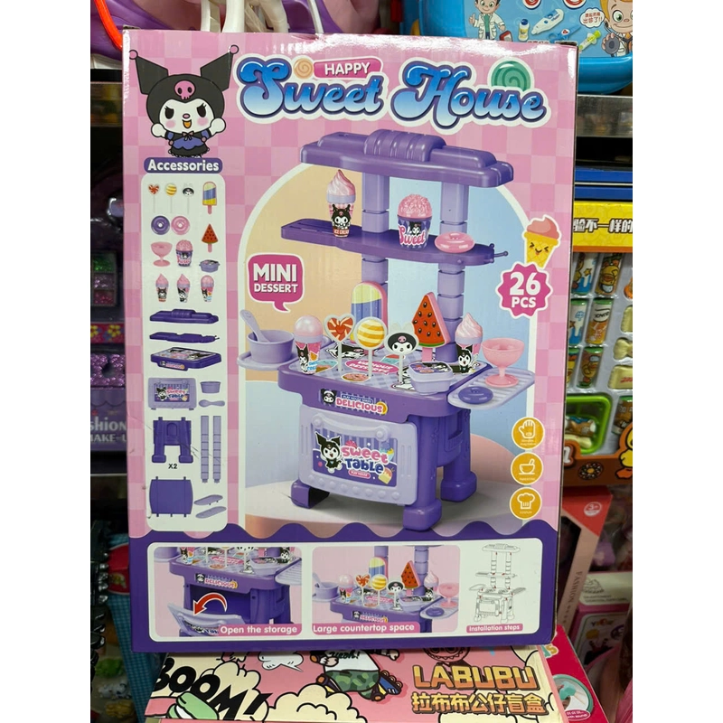Đồ chơi đồ hàng Kuromi quầy bán kem 2016- 261 Sweet table play house mini desert 270834
