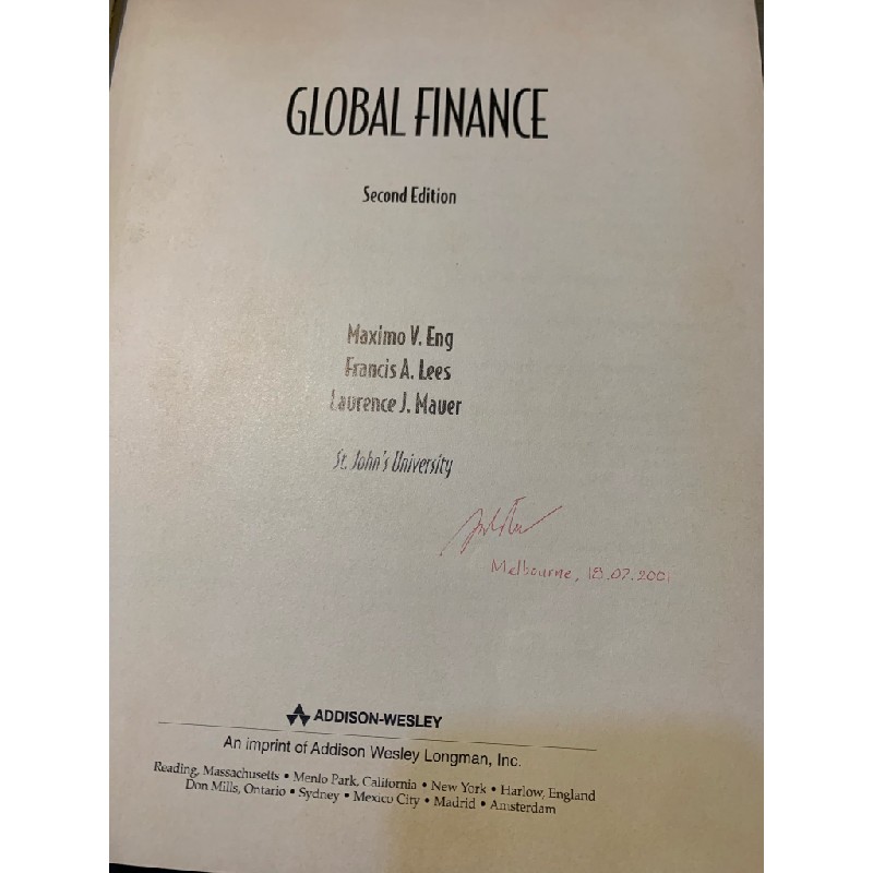 GLOBAL FINANCE (Second Edition) - Maximo V. Eng Francis A. Less Laurence J. Mauer 187738