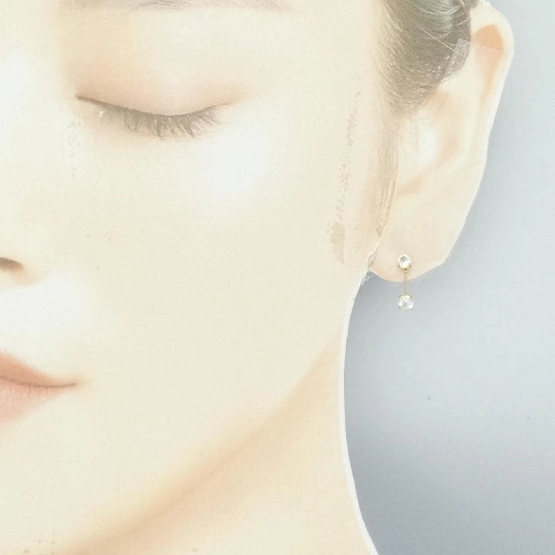 K18YG Bông tai Topaz Trắng - Hàng hiệu Chính hãng 869103