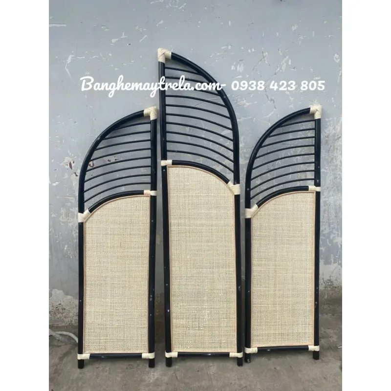 Bình phong mây khung đen hiện đại 708617