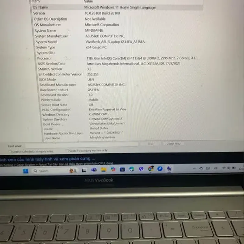 ASUS vivobook I3 15.6 inch 8GD/512GB 995322