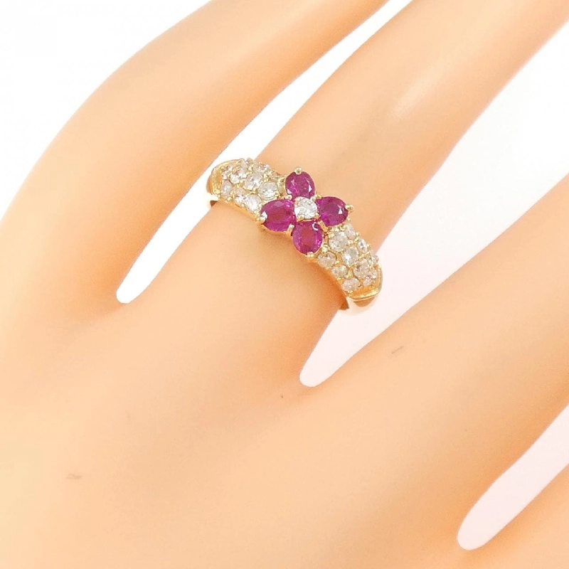 Nhẫn Ruby Hoa K18YG 0.52CT - Hàng hiệu Chính hãng 852369