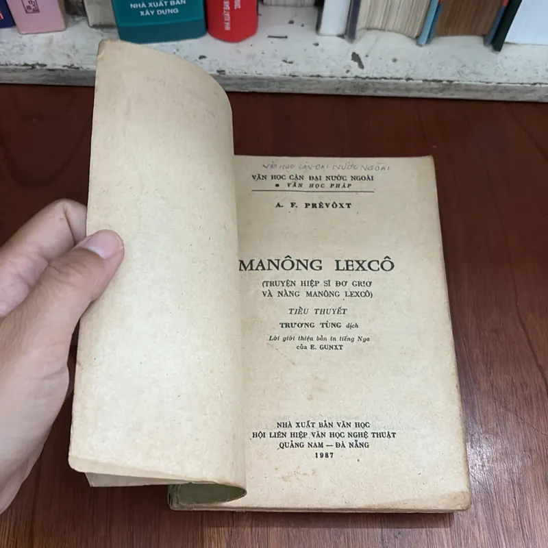 II Sách Xưa: MANÔNG LEXCÔ (Tiểu Thuyết) - A.F. PREVOST - 1987 605992