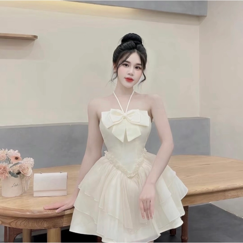 (CÓ ẢNH THẬT) Thanh lý Váy nơ cúp ngực có dây + kèm mút size S 505681