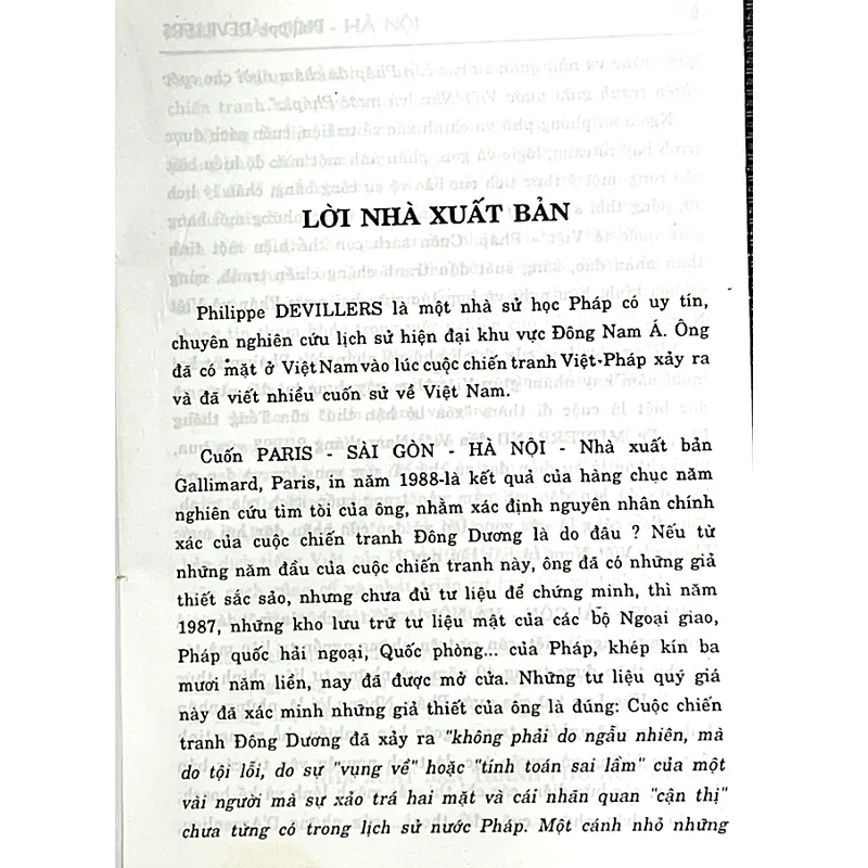 PARIS SAIGON HANOI * Tài liệu lưu trữ của cuộc chiến tranh 1944-1947 - PHILIPPE DEVILLERS 1063932