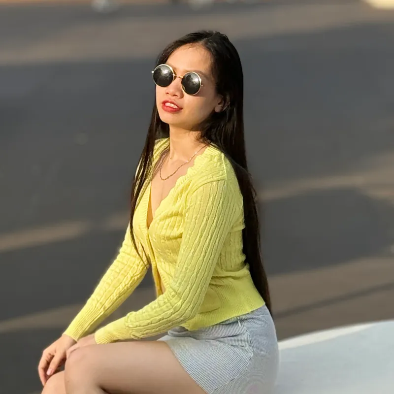 Áo cardigan nữ vàng chanh tôn da 675403