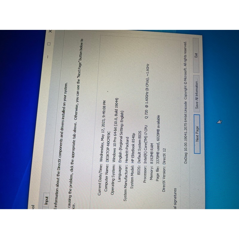 Laptop HP 15.6 inch 8GB Ram icore 7 143069
