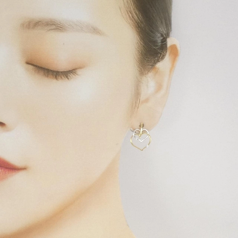 Bông tai kim cương hình trái tim K18YG/K18WG 0.07CT - Hàng hiệu Chính hãng 873335