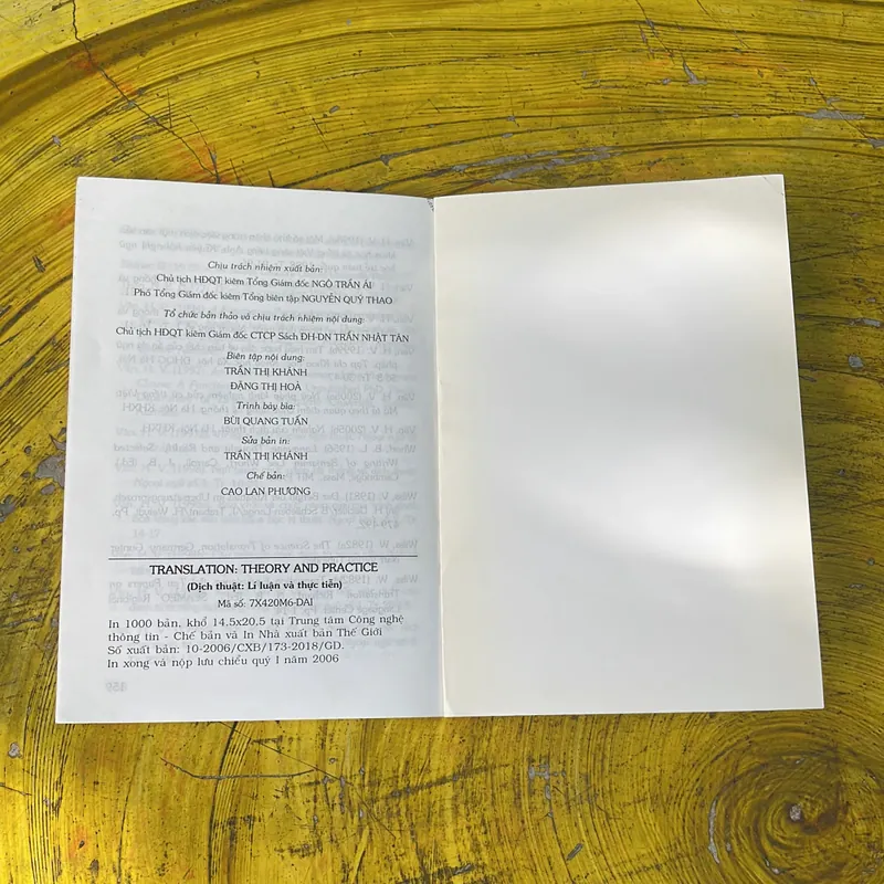 TRANSLATION: THEORY AND PRACTICE DỊCH THUẬT : LÍ LUẬN VÀ THỰC TIỄN & DẪN LUẬN PHÂN TÍCH DN 736803