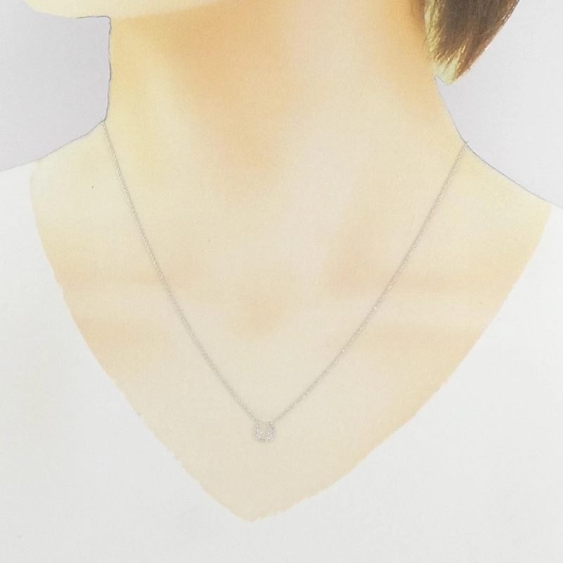 Dây chuyền kim cương hình móng ngựa 14KTWG - Hàng hiệu Authentic 858247