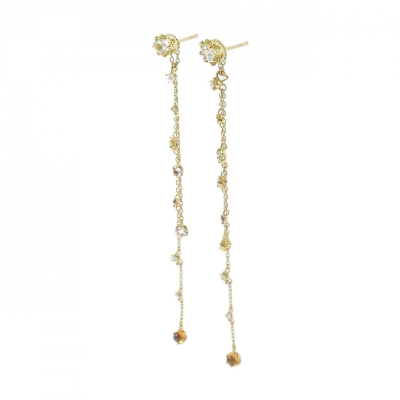 K18YG 2WAY Đá màu Bông tai - Hàng hiệu Chính hãng 875484