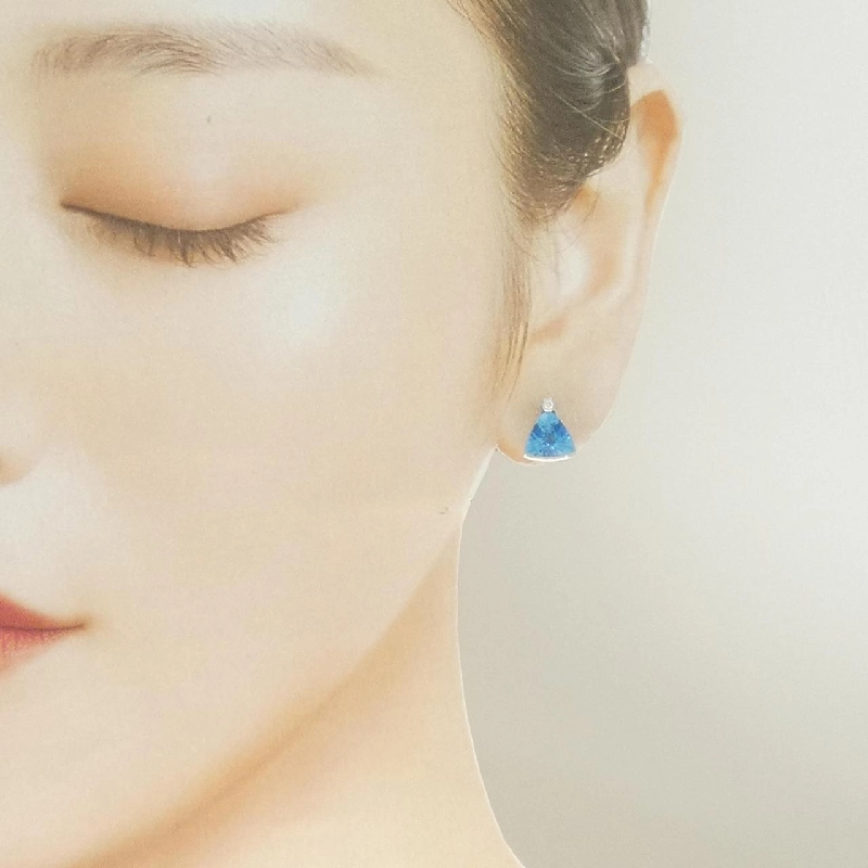 PT900 Blue Topaz Bông Tai 3.00CT - Hàng hiệu Chính hãng 869264