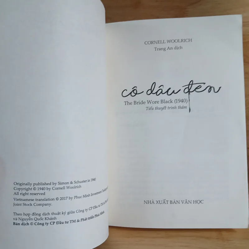 Cô Dâu Đen (Tiểu Thuyết Trinh Thám) - Cornell Woolrich 736914