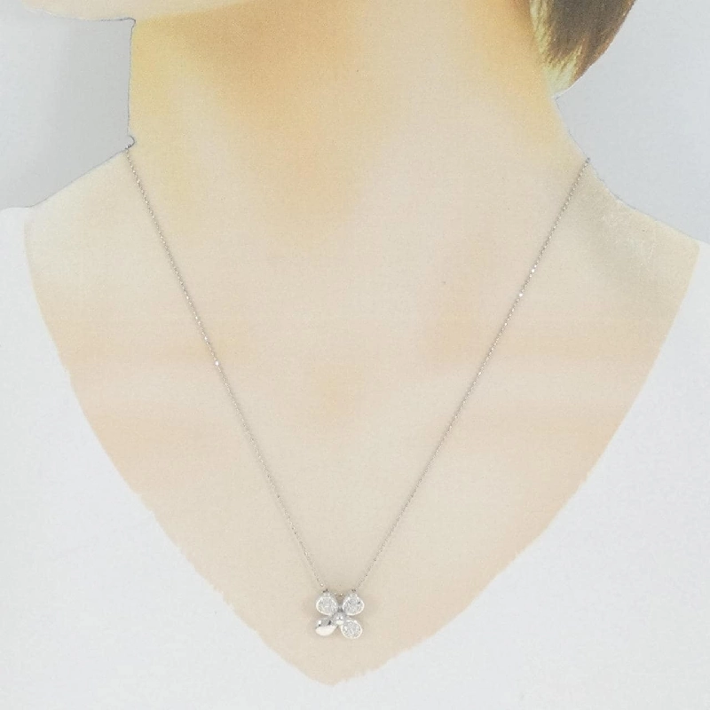 Dây chuyền kim cương hoa 750WG/K18WG 0.15CT - Hàng hiệu Chính hãng 868003