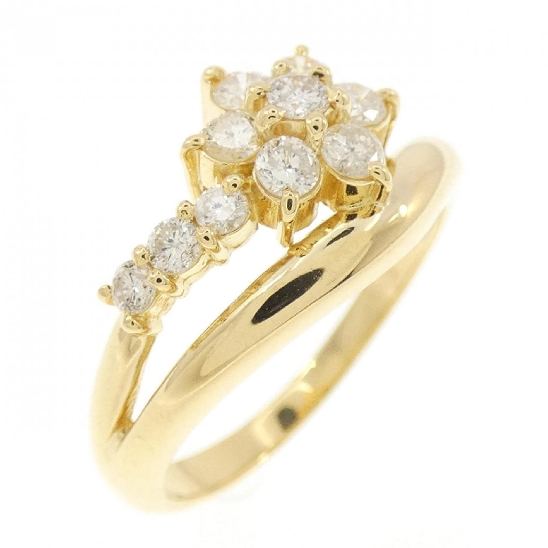 Nhẫn kim cương hoa K18YG 0.5CT 673409