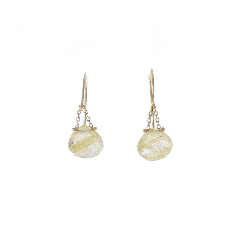 K18YG Rutile Quartz Bông Tai - Hàng hiệu Chính hãng 869737