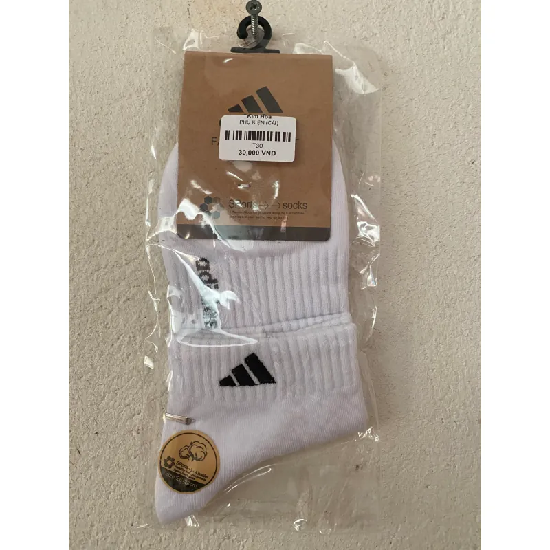 Vớ thể thao adidas size 26-28cm màu trắng chính hãng 720359
