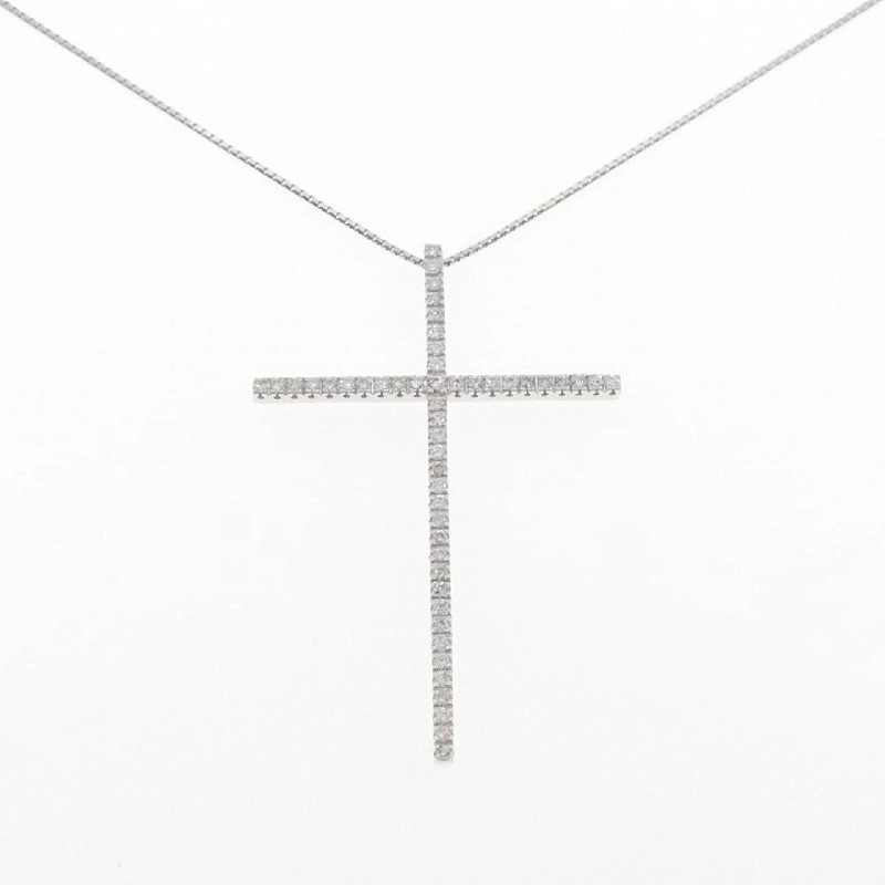 K18WG Dây chuyền kim cương chéo 1.00CT - Hàng hiệu Chính hãng 862078