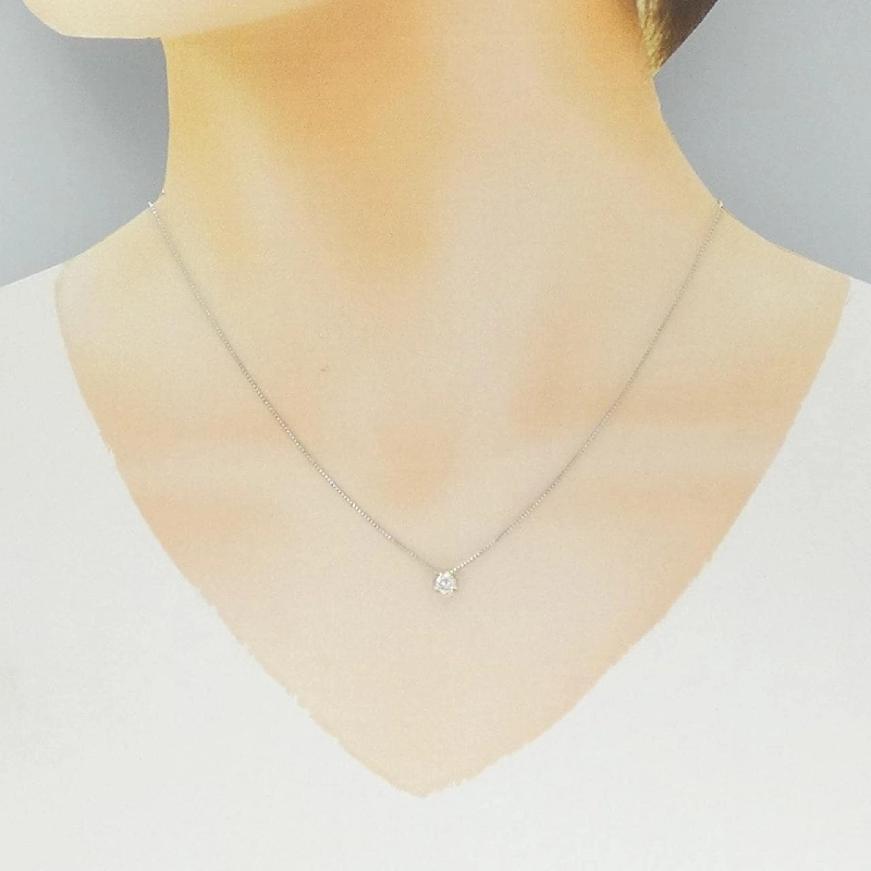 Dây chuyền kim cương Solitaire PT900/K18YG/PT850 0.333CT - Hàng hiệu Authentic 860124