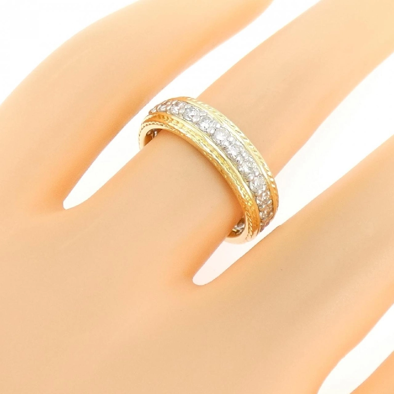 Nhẫn kim cương K18YG/PT900 0.88CT - Hàng hiệu Authentic 853821