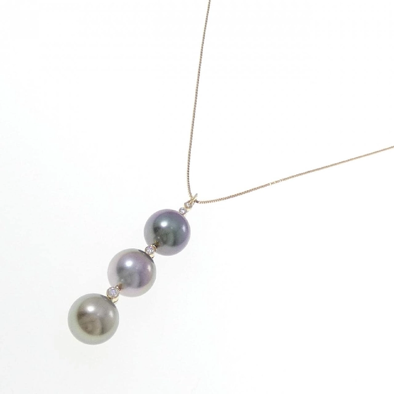 K18YG Ngọc trai đen dây chuyền 12.1mm - Hàng hiệu Chính hãng 845848