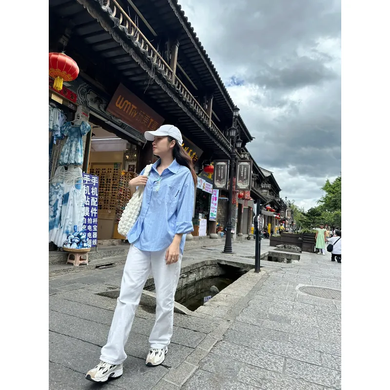 Sơmi xanh bling mặc 1 lần (free size) 558435