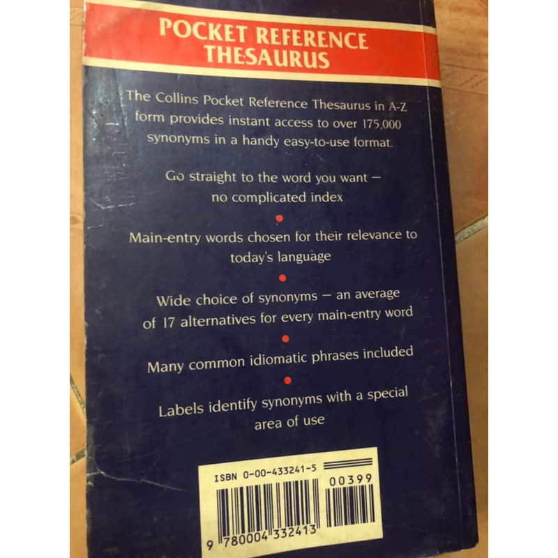 Sách Pocket reference thesaurus in A-Z form 306373