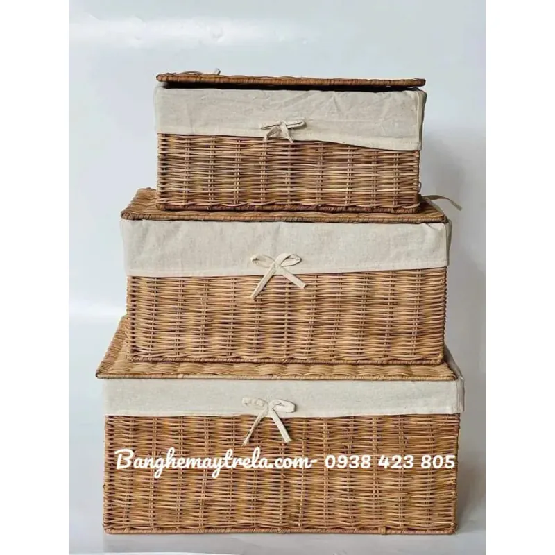 Giỏ chữ nhật đựng đồ mây tự nhiên 706259