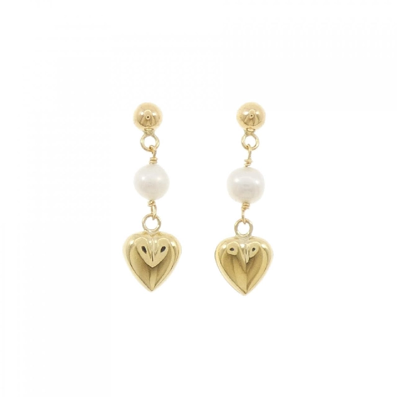 Bông tai ngọc trai nước ngọt hình trái tim 750YG/18KTYG 4.6mm - Hàng hiệu Chính hãng 870434