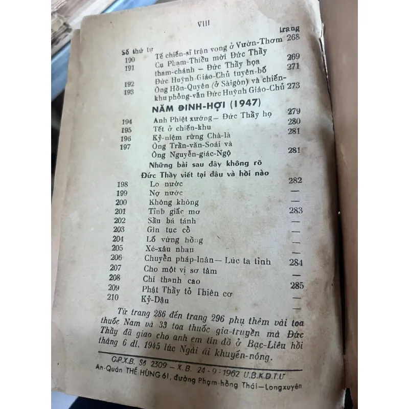 SƯU TẬP THI VĂN VÀ GIÁO LÝ CỦA ĐỨC HUỲNH GIÁO CHỦ - 1962 761934