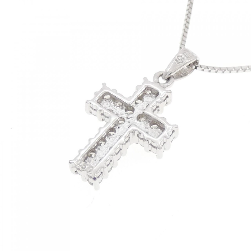 K18WG Dây chuyền kim cương chéo 0.50CT - Hàng hiệu Authentic 860175