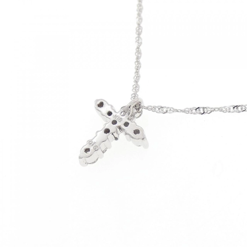 K18WG Dây chuyền kim cương chéo 0.15CT - Hàng hiệu Authentic 857294