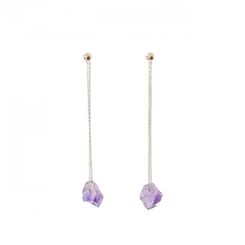 K18YG Amethyst Bông tai - Hàng hiệu Chính hãng 870770