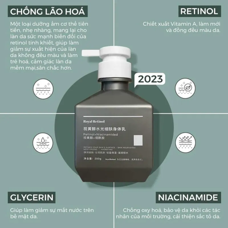 Kem Ủ Kích Trắng Body Royal Retinol B22 The Matrix Retinol 1.5% 200g Mẫu Mới 562003