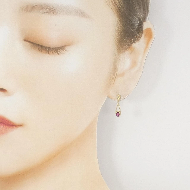 K18YG Bông tai Ruby 0.41CT - Hàng hiệu Chính hãng 868302