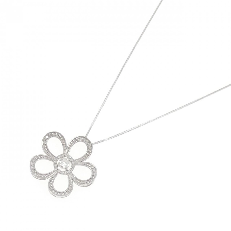 K18WG Hoa Hồng Kim Cương Dây Chuyền 0.225CT - Hàng hiệu Chính Hãng 860527